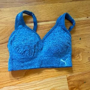 Heather grey puma padded sports bra